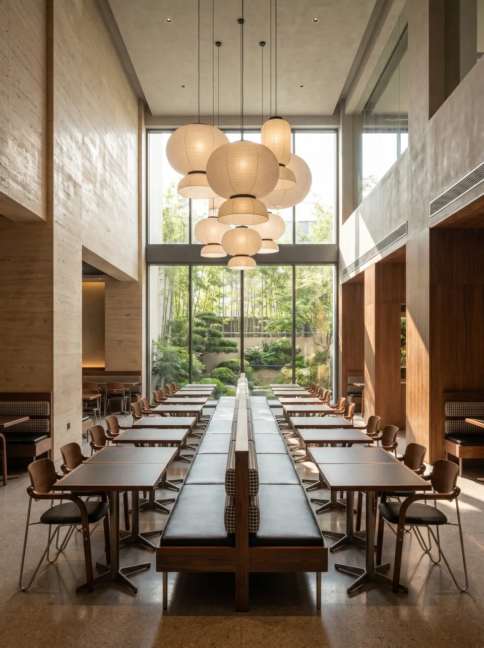 Long tables, tough stools, booths that last