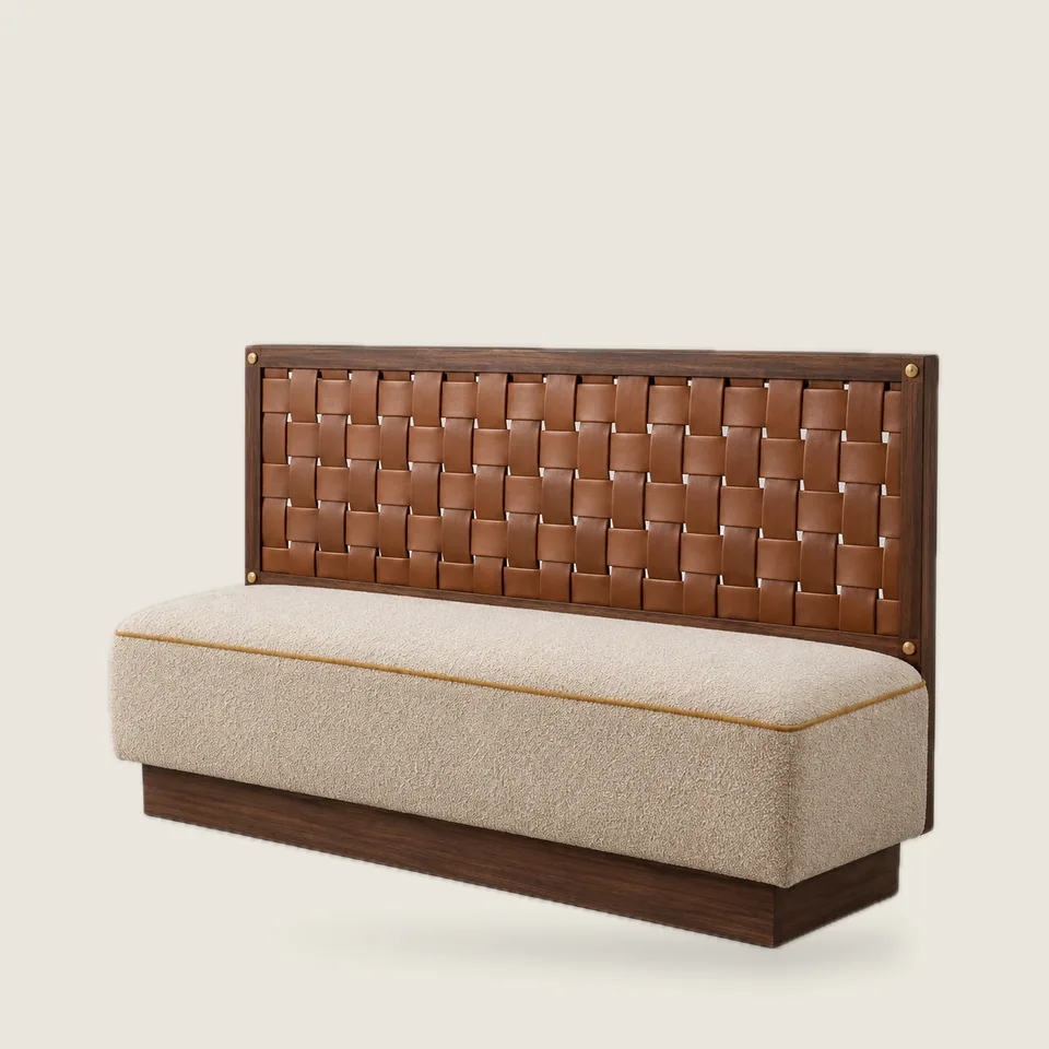 Woven Leather-Back Booth